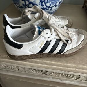 Adidas Samba White and Black Trainers